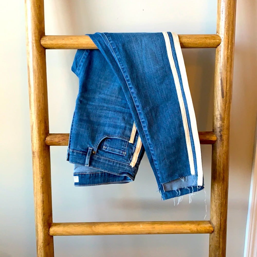 LOFT Double Tuxedo Stripe Skinny Jeans